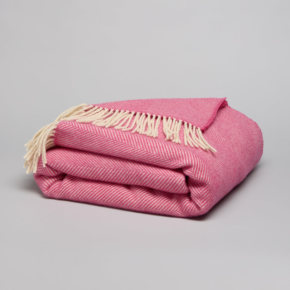 Fuchsia Pink Herringbone Blanket Tielle Love Luxury by Tradelinens
