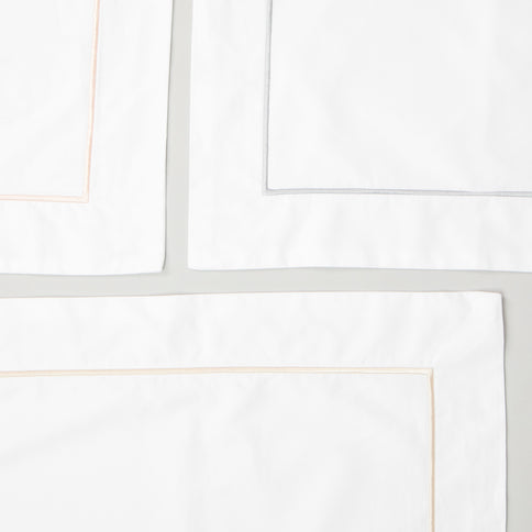 Coloured embroidery oxford pillowcase pair