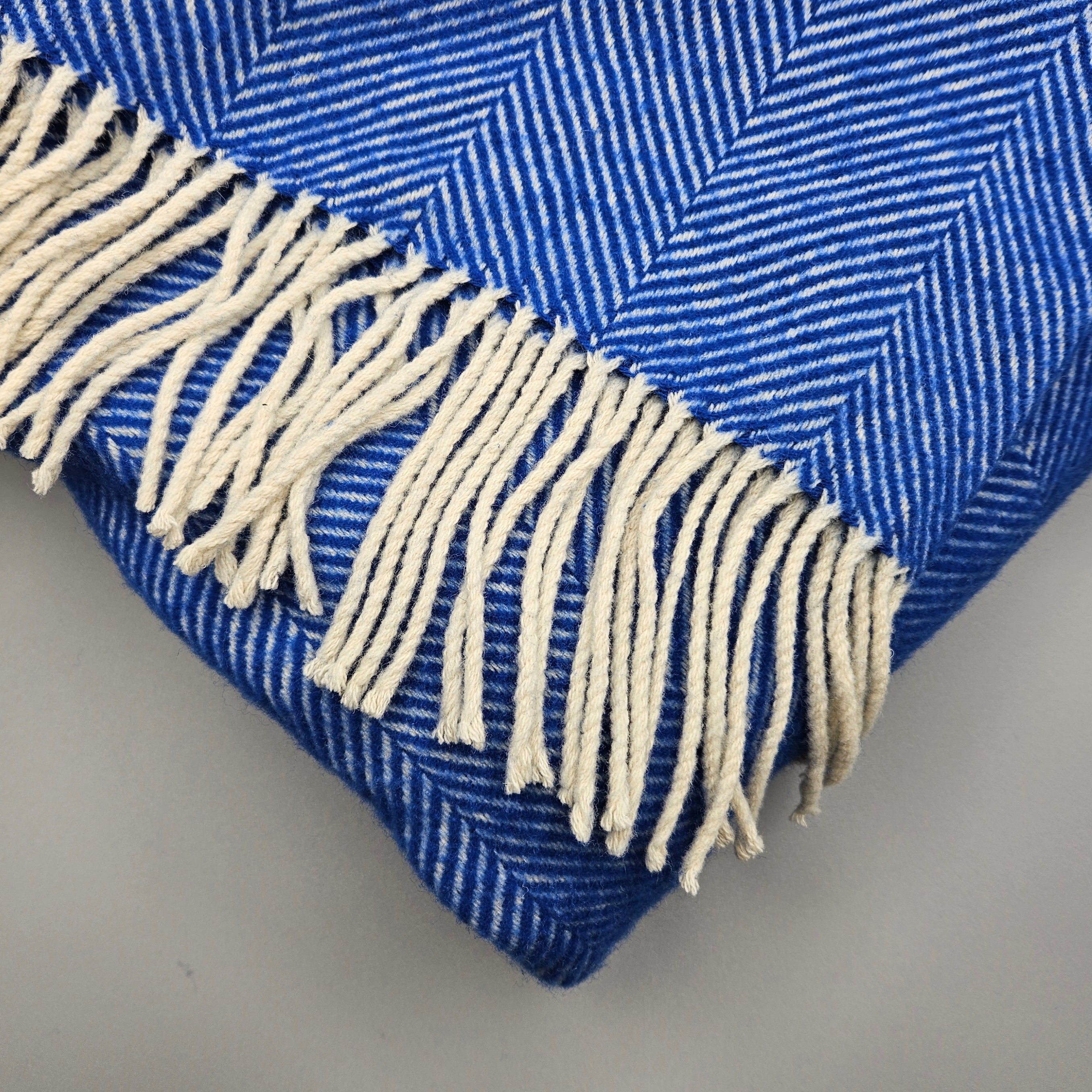 Cobalt Blue Herringbone Blanket