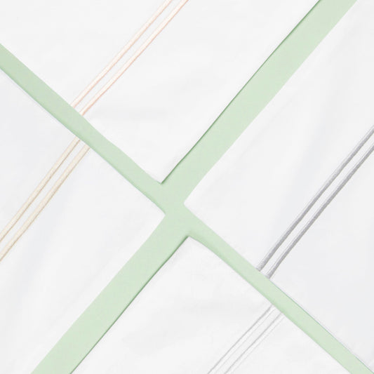 Classic Hotel 300 Thread Count Housewife Pillowcase Pair with Coloured Embroidery