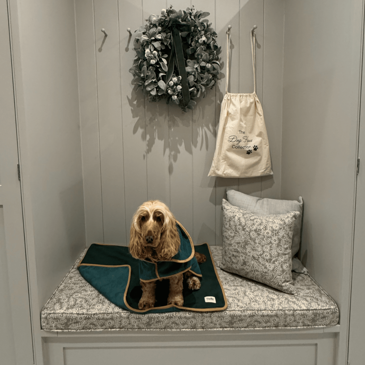 Forest Green Dog Mat - Microfibre Back