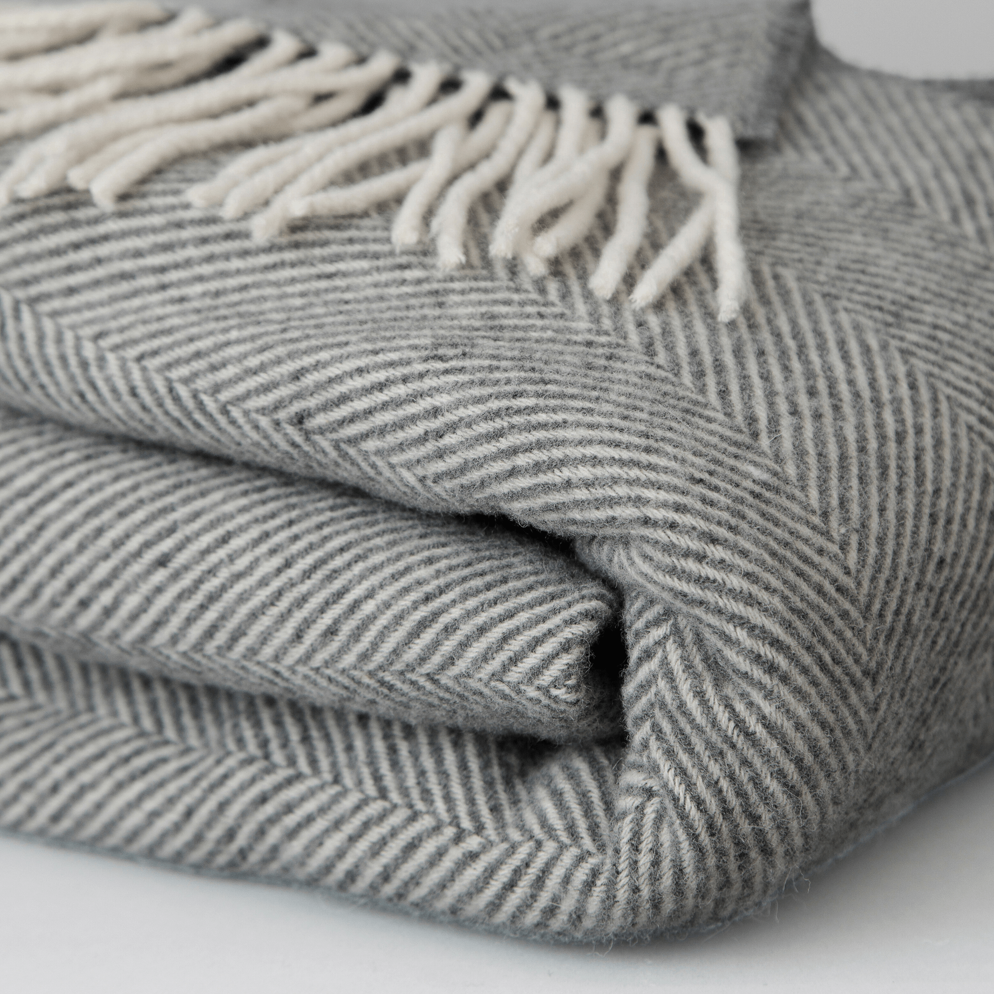 Charcoal Grey Herringbone Blanket