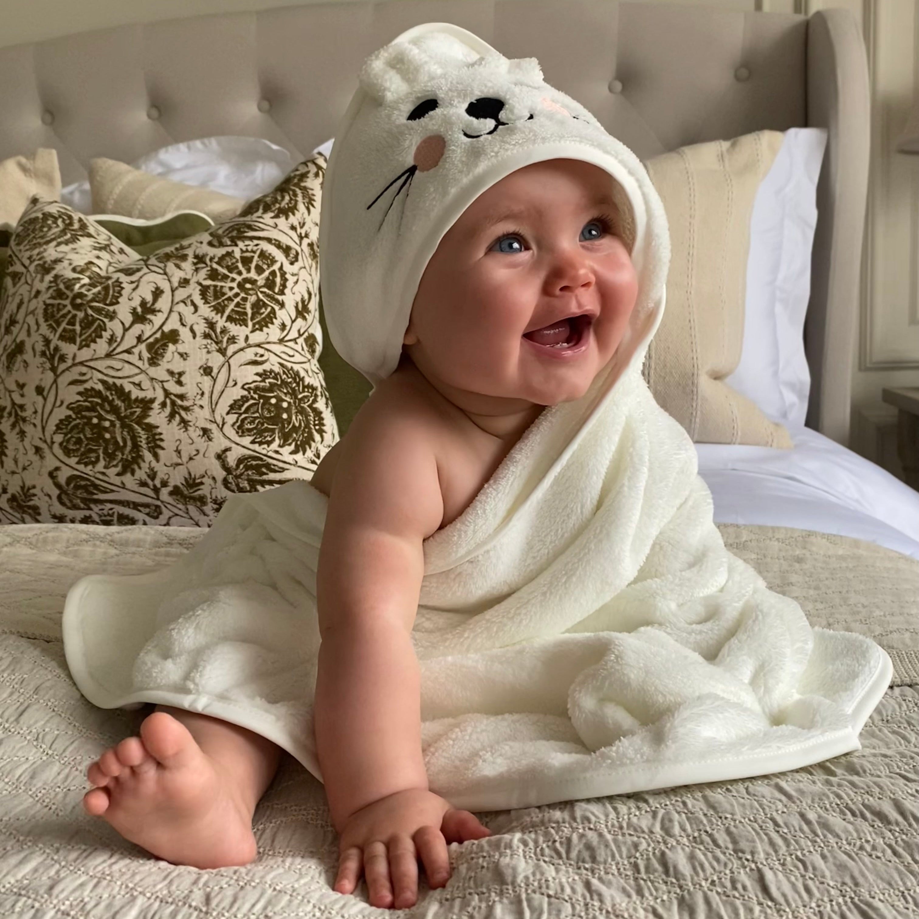 Super-Soft Baby Hooded Towel with Embroidery