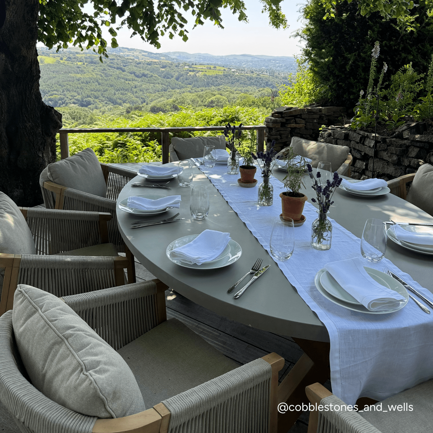 Hemstitch Linen Table Runner