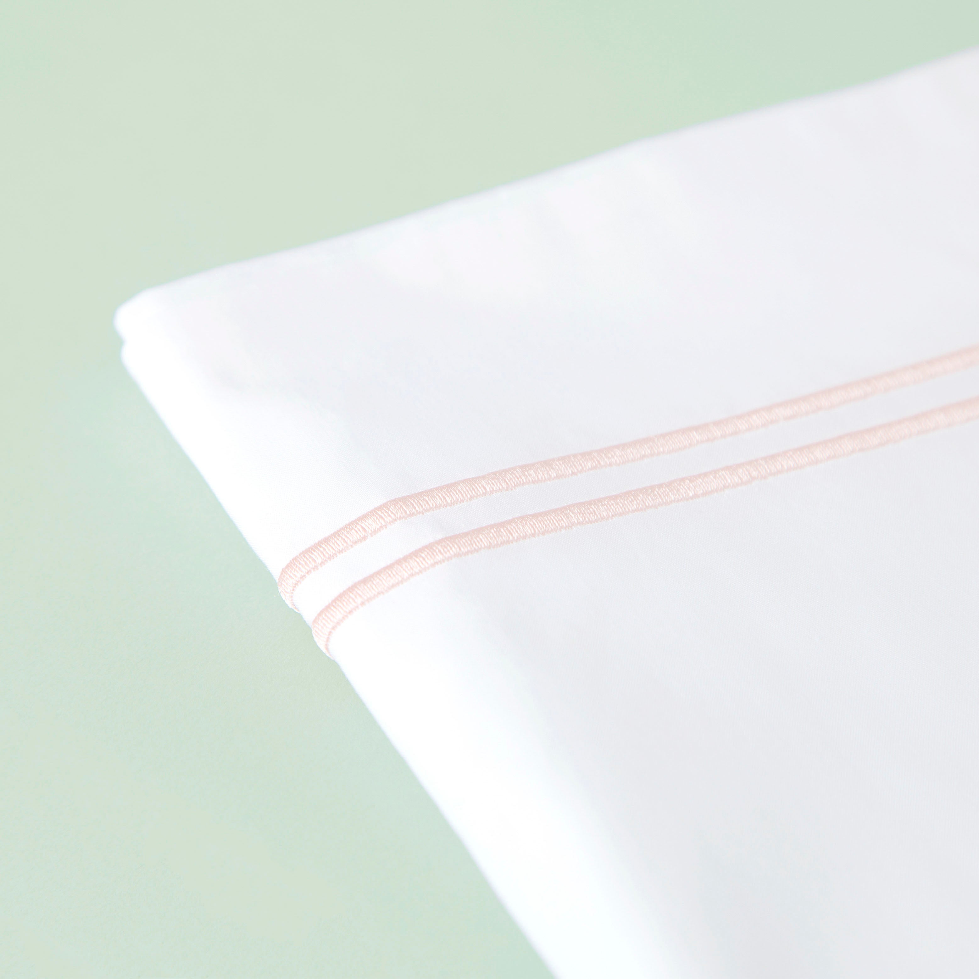 Classic Hotel 300 Thread Count Housewife Pillowcase Pair with Coloured Embroidery