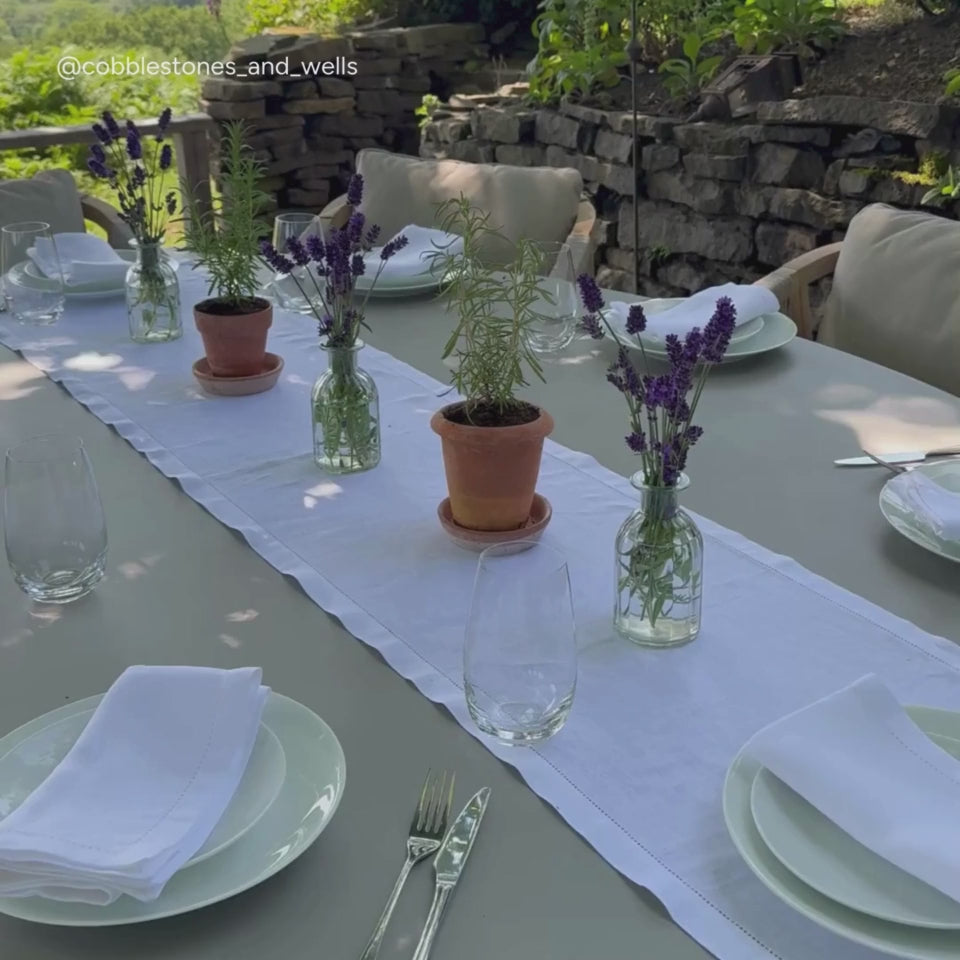 Hemstitch Linen Table Runner