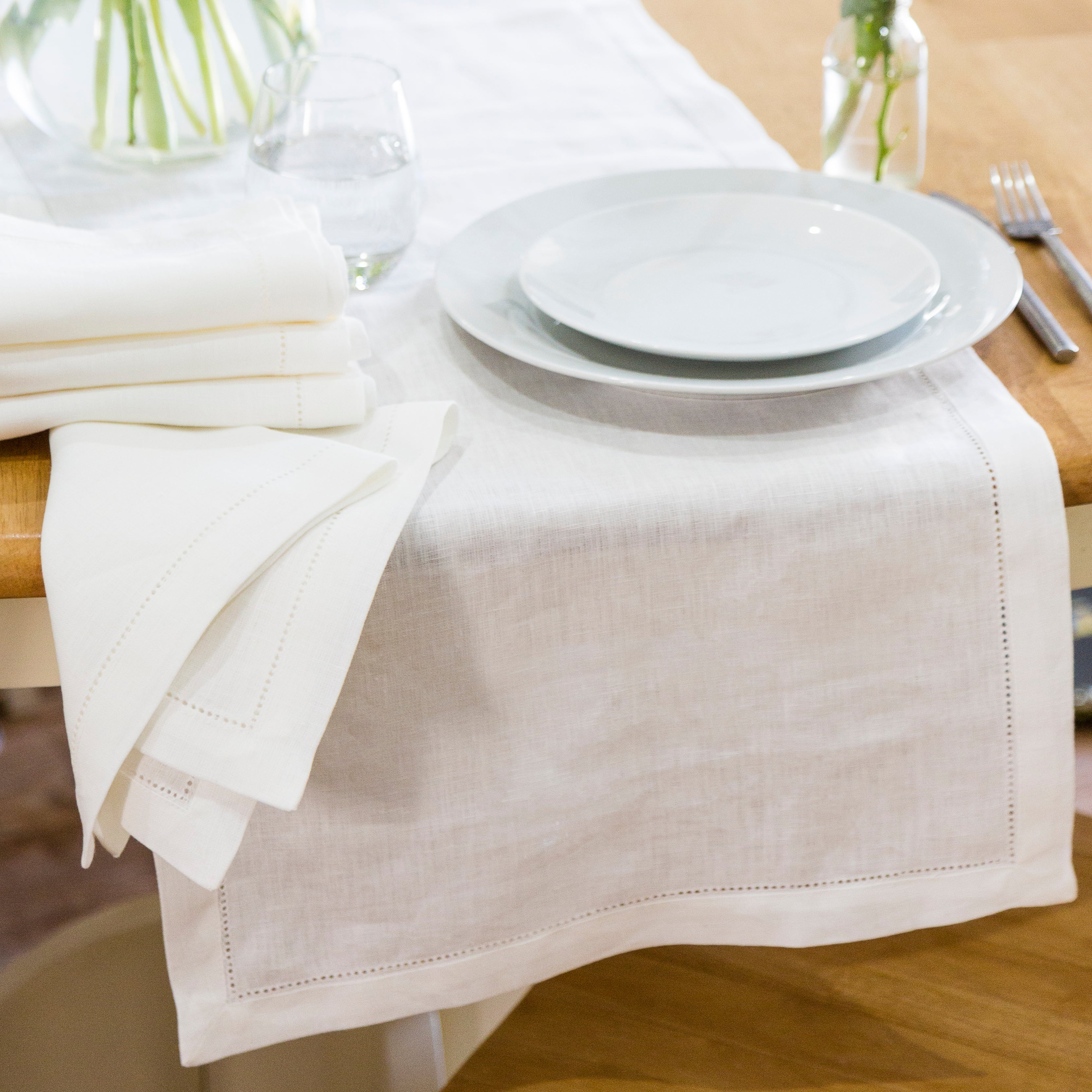 Hemstitch Linen Table Runner