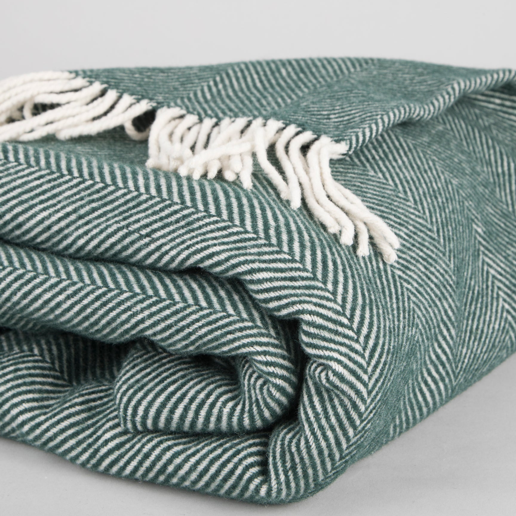 Forest Green Herringbone Blanket