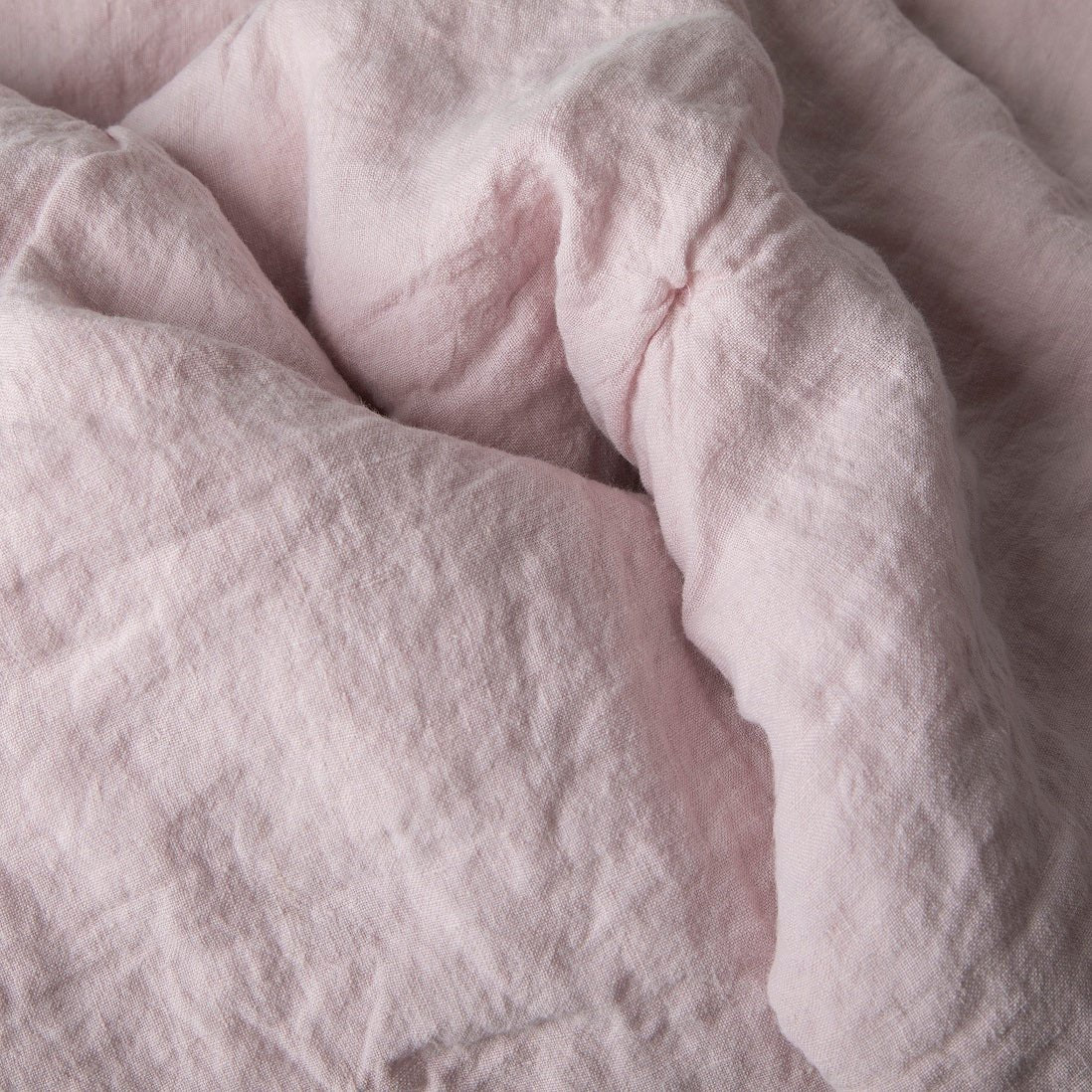 Blush Pink Linen Quilted Throw