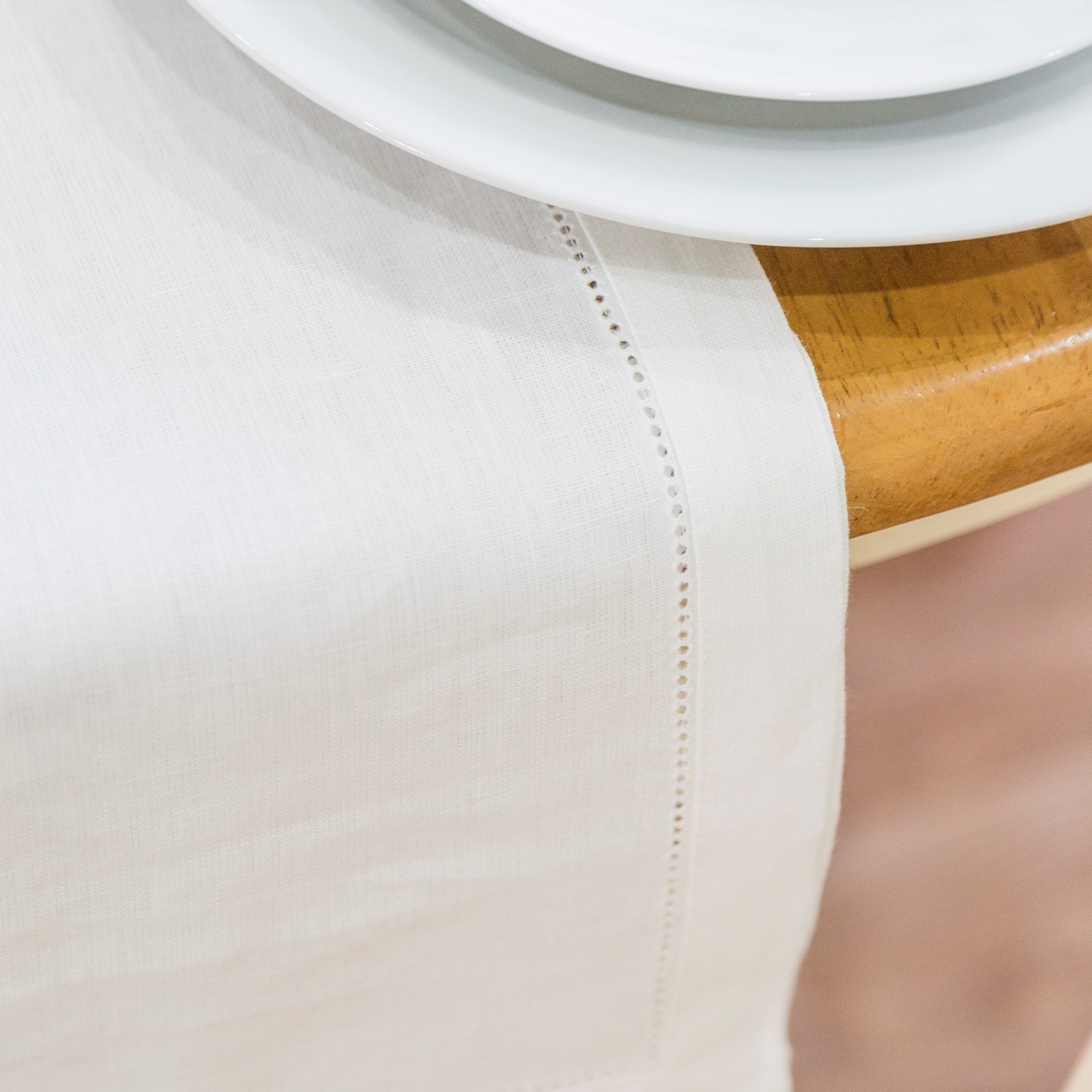 Hemstitch Linen Table Runner