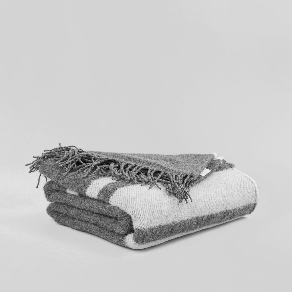Grey 100% Pure New Wool Blanket