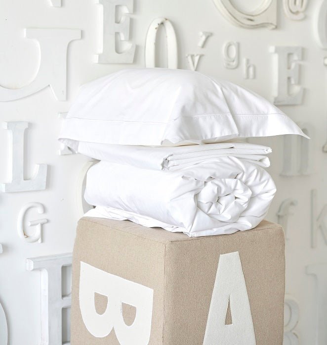 Cot bed white luxury bedding set