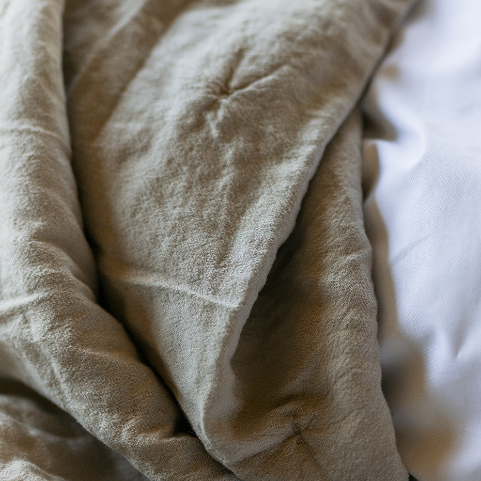 Oatmeal Linen Quilted Throw – Tielle Love Luxury by Tradelinens