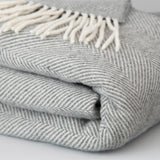 Grey Herringbone Blanket - luxury blanket gift 