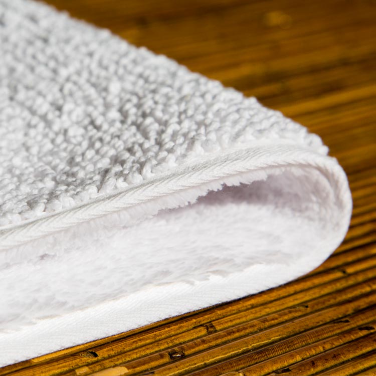 double sided white hotel bath mat rug