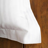 Classic Hotel 300 Thread Count Satin Stripe Oxford Pillowcase Pair - striped pillowcase oxford cotton white