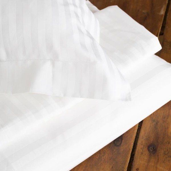 Satin stripe cotton luxury hotel bedding set