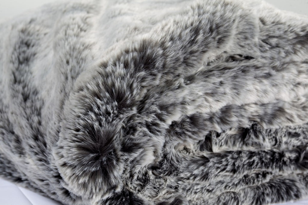 Grey Alaskan Fox Faux Luxury Fur Throw