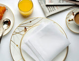 Set Of 2 Linen and Cotton Union Napkins - Italian white linen napkins 